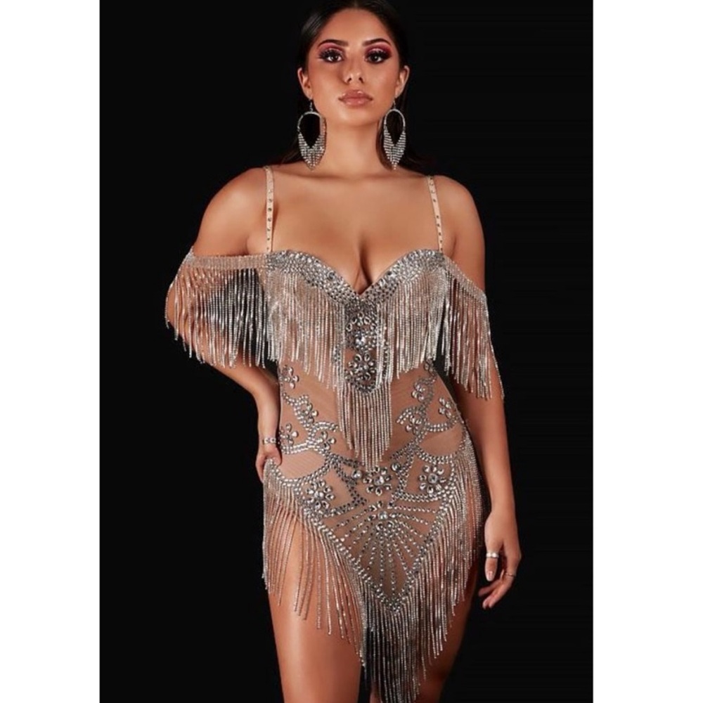 Custom rhinestone dress